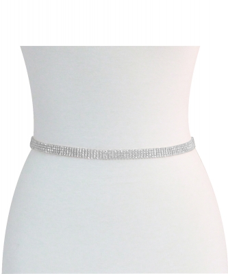 Four Line Rhinestone Wedding Belt BT339104 SILVER CL